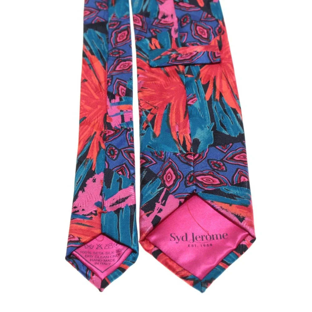 Italo Ferretti For Syd Jerome NWOT Neck Tie Abstract Print Silk Made in Italy